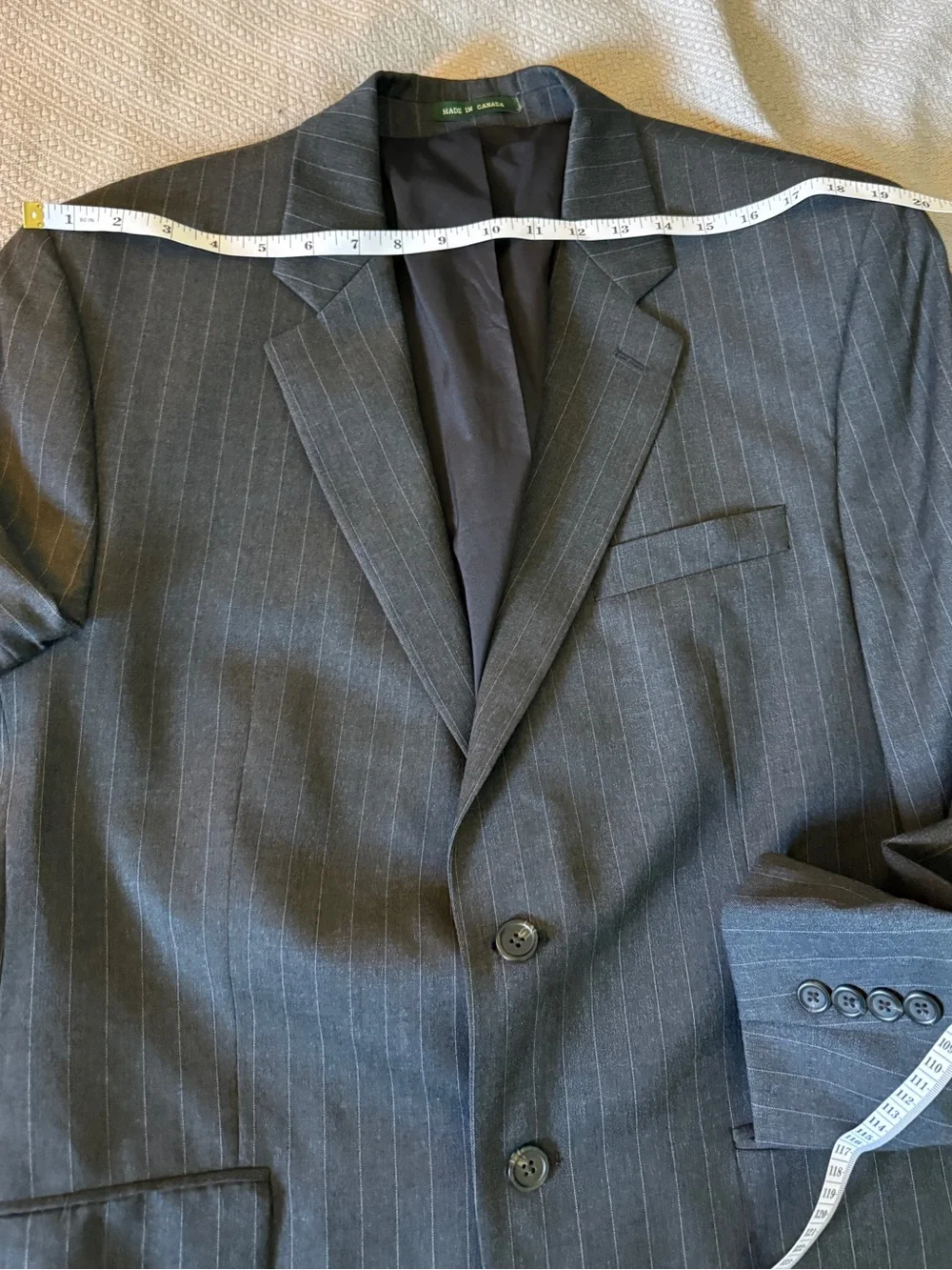 Ralph Ralph Lauren Blazer Jacket Men's 42R 100% Wool Pinstriped Gray Canada